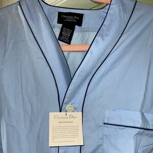 Vintage Christian Dior Monsieur Men’s Pajama Set 100% Cotton Light Blue